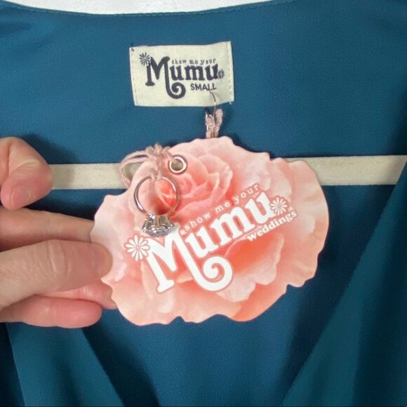 NWT Show Me Your Mumu Sophia Wrap Maxi Dress Deep‎ Jade Size Small New Tags Boho - Picture 4 of 10